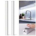 SpeePlant Under Cabinet Lighting 1FT, Super Bright LED Closet Light Cold White 6500K, Linkable Under-Counter Light Fixtures, Plug in Under Cabinet Light for Kitchen, Cabinet, Counter, Desk,2pcs