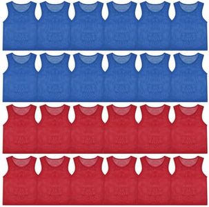 PEASUG Pinnies, 24 Pcs Soccer Pinnies, Mesh Practice Jersey Scrimmage Vest Team Soccer Pennies for Sports Adult/Youth Lightweight