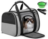 pecute® Pet Carrier Bag Large, Cat Carrier Handbag, Portable Dog Travel Bag, Breathable Mesh Fabric, Suitable for Both Long And Short Trips, Used for Cats and Puppies