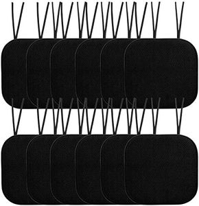 Sweet Home Collection Home Funda de Asiento Antideslizante con Respaldo de Goma, Cuadrada, 40,6 x 40,6 cm, Espuma viscoelástica, Poliuretano Espuma con Efecto Memoria, Negro, 12 Unidades