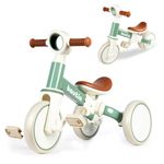 Bautia Baby Balance Bike 1 2 Year Old Boy Girl, 3 Wheels Tricycle for Toddlers 1-4, 4 in 1 Kids Bicycle Ride on Toy with Removable Pedals