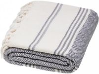 DEMMEX Certified 100% Organic Cotton & Organic Dye Prewashed XL Diamond Weave Turkish Cotton Towel Peshtemal Blanket for Bath,Beach,Pool,SPA,Gym, 71x36 Inches,14 Oz (Dark Grey)