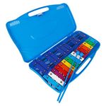 25 Note Xylophone Colourful Rainbow Key Soprano Chromatic Glockenspiel Metallophone Musical Instruments in Blue Case with Two Plastic Beaters - 2 Octaves G5 to G7