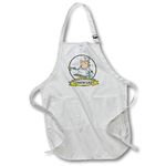 3dRose apr_103323_1 Funny Worlds Greatest Lunch Lady Cartoon Full Length Apron with Pouch Pockets, 22 by 30-Inch, White, with Pockets