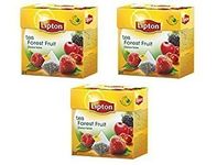 Lipton Black Tea - Forest Fruit - 20 Premium Pyramid Tea Bags in one pack [Pack of 3]