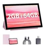 2024 Newest Android Tablets10 inch Tablets， 64GB ROM (512GB Expandable Storage) Quad Core Processor, IPS Touch Screen, 8MP Camera, WiFi, BT, 6000mah Battery, Games, Tablet with case(Pink)