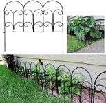 Sunnydaze Victorian 60' Set of 40 Decorative Garden Fence Panels - Iron Border Fence - 18" W x 16" H Per Piece - Black