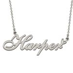 HUAN XUN Silver Pendant Name Necklace Jewelry Personalized for My Bitchs Harper Birthday Gift