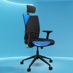 The Sleep Company Onyx Orthopedic Office Chair | Patented SmartGRID Technology | Adjustable Lumbar Support for Ergonomic Sitting Posture | High Back Office Chair for Work, Home, Study | Black