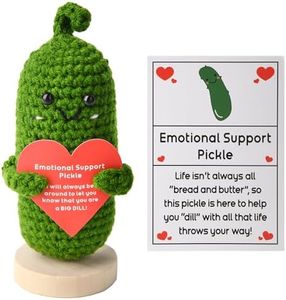 MJFloria Emotional Support Pickle Cucumber, Handmade Crochet Pickled Cucumber Knitted Doll, Gifts for Women Friends (Pickle Heart)