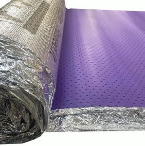 Underlay laminate Flooring 2mm Thick For Acoustic Comfort LVT Hard Wood Laminate Flooring Damp Proof Mebrane Vapour Barrier Great Sound & Heat Insulation (Purple With Silver Foil)