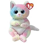 Ty Beanie Bellies – Jenny The Multicoloured Kitten with Glitter Blue Eyes, Original Plush Animals with Soft Belly 20 cm – T41291