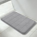 Yimobra Memory Foam Bath Mat, Soft and Comfortable, Super Water Absorption, Non-Slip, Thick, Machine Wash, Easier to Dry for Bathroom Floor Rug, 43 x 61 cm, Gray