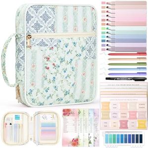 XKDOUS Bible Cover for Women Church Book Holder Quilted Carrying Case with Handle, Tabs, Study Supplies Portable Bible Bag Journaling Kit Christian Gifts for Mom Lady