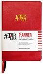 A5 Daily Planner & Journal: Durable Smart Goal System Tracker with Inspirational Quotes, Weekly & Monthly Goal Planners, 90 Day Time Management Journals & Diary Notebook (1 Pack, Red)