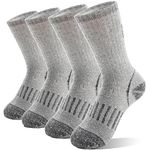 Anlisim Kids Merino Wool Hiking Socks Girls Boys Winter Thermal Warm Thick Crew Snowboarding Gifts Socks Stocking Stuffers 4 Pairs for Teen(Grey,8-12 Y)