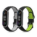 kwmobile Straps Compatible with Xiaomi Mi Smart Band 6 / Mi Band 6 / Band 5 Straps - 2x Replacement Silicone Watch Bands
