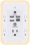 Outlet Extender with Night Light, Multi Plug Outlet, Power Bar Surge Protector 4 USB Charging Port(1USB C), USB Wall Charger Power Strip Electrical Outlet Splitter for Home Office Dorm Room ETL Listed