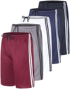 5 Pack Boys Shorts Baseball Kids Athletic Basketball Soccer Girls Summer Running Activewear Lacrosse Teen Mesh Ropa Niño Track, 8-10