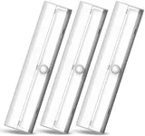 Brilliant Evolution Wireless LED Stair Lights with Motion Sensor - 3-Pack Battery Operated Night Light for Indoor Stairs, Hallways, and Closets - Stick On Motion Lights - 3000K Warm White - 7x2-Inch