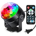 Luditek Sound Activated Party Hid Lights With Remote Control Dj Lighting, Rbg Disco Ball, Strobe Corded Electric Lamp 7 Modes Stage Par Light For Home, Room, Parties, Karaoke, Black