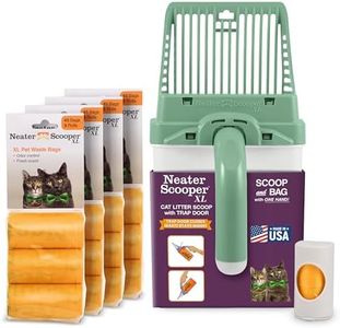 Neater Pets Neater Scooper XL Cat Litter Scoop, 195 Refill Bags – Extra-Large Capacity Mess-Free Cat Litter Scooper with Bag for Large & Multiple Cats, Spill-Proof Litter Box Scooper with Scoop Holder