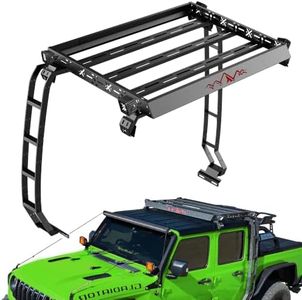 OSOTORERO Roof Rack Cargo Basket for 2020-2026 Gladiator JT Hardtop | Heavy Duty Steel Overland Roof Top Carrier with Side Ladders, 4 LED Pod Lights, 800 LBS Static, No-Drill Bolt-On