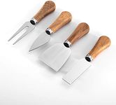 4 Piece Cheese Knives Set with Wood