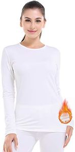 MANCYFIT Thermal Underwear for Women Long Johns Set Fleece Lined Ultra Soft White XXX-Large