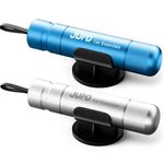 JUFO 2 packs Car Escape Tool with Seat Belt Cutter Emergency Car Window Breaker Escape Safety Hammer (Silver+Blue)