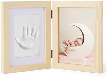 chuckle Baby Hand and Footprint Kit with Hangers - Personalized Newborn Baby Gifts for Baby Boys, Baby Girls, Baby Registry, Nursery Decor & New Mom - Baby Footprint Kit, Baby Handprint Kit (Pine)