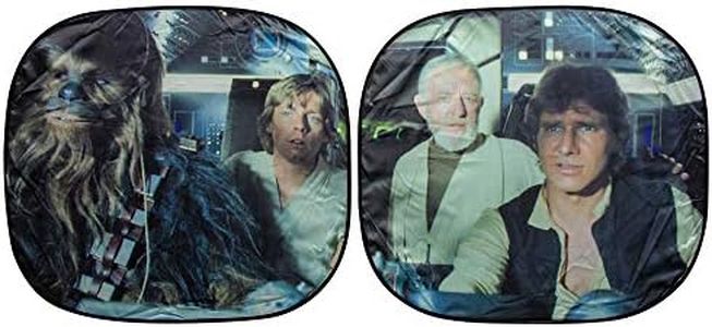 Plasticolor 003747R01 Star Wars Millennium Falcon 2-Piece Magic Car Truck SUV Spring Side Window Sunshade (Pack of 1)