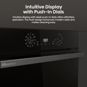 Hisense 77L Built-In Electric Single Oven – Stainless Steel, Steam Clean, Pizza Mode