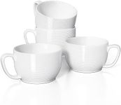 Teocera Soup Mugs with Handles, Whi