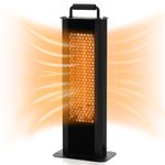 TANGZON 1200W Patio Heater, Portable Electric Warmer Double-Sided Heating, Tip-Over & Overheat Protection, Portable IP65 Waterproof Freestanding Tower Heater for Indoor and Outdoor Use