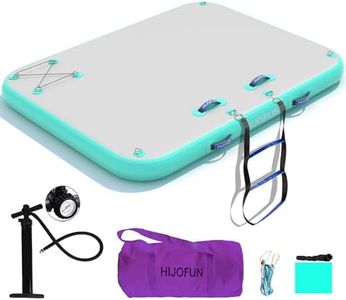 HIJOFUN Inflatable Floating Dock Mat,6 inches Thick 10ft Inflatable Stable Platform Raft with Storage Bag None-Slip Surface Island Raft for Lake Beach Pool