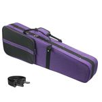DIGERVY 4/4 Full Size Violin Case, Triangular Lightweight Portable Travel Carrying Bag with Shoulder Straps, Plush Lining, Reinforced Frame, Nylon Waterproof, Ideal for Students & Players, Purple