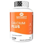 Naturyz Calcium Plus with Calcium Citrate | Vitamin D | zinc | Magnesium Ideal Supplement for Bone Health & Joint Support for Men & Women - 100 Tablets