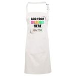 Personalised Aprons – Add Any Text, Image, or Logo – Ideal for Cooking in Kitchen, BBQs, and Art – Available for Men and Women in Multiple Colors with Large Pocket – Durable Polyester (White)