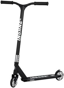 Pro Stunt Kick Scooter with Freestyle BMX Handlebars with 110mm Wheels & ABEC-9 and 88A high Elastic PU Wheels with Aluminum hubs(Black)