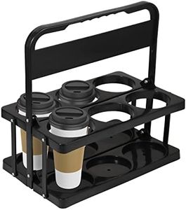 Portable Drink Carrier for Big Cups, Foldable Plastic Cup Holder, Reusable Cup Holder Carrier with Handle, Drink Delivery Carrier