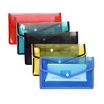 Kosh Plastic Flexi Button Bag | Cheque Book Holder | Document Holder | Passbook Holder Cheque Pouch (Pack of 5)