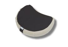 NutriBuck® Buckwheat ZAFU Meditation Cushion Filled with Buckwheat Hulls (Crescent - Cream & Grey)