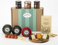 Snowdonia Cheese Company Gift Hamper Containing Three, 200g Truckles, Chutneys, Farmhouse Pate & Wafers For Cheese. Hamper Exclusive To Burmont's