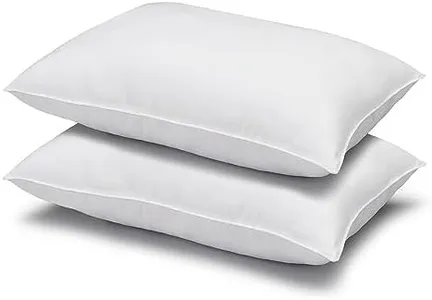 Ella Jayne Bed Pillows for Sleeping 2 Pk - Queen Size Pillow Set - Microfiber Shell - Gel Fiber Fill - Soft Support for Stomach Sleepers - Luxury Hotel Collection