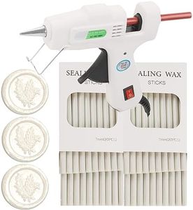 ONWINPOR 40Pcs Pearl White Wax Seal Sticks with 0.28'' Glue Gun, Great for Wedding, Envelopes, Gift Wrapping