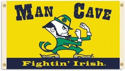 NCAA Notre Dame Fighting Irish Man Cave Flag with 4 Grommets, 3 x 5-Feet