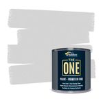 THE ONE Paint & Primer | Quick Drying Durable | For Furniture, Cabinets, Front Door, Walls, Bathrooms, Kitchens and Tiles | Suitable for Interior/Exterior | Light Grey Matte, 250ml