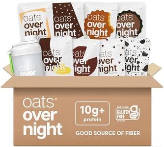 Oats Overnight Chocolate Variety Pack - High Protein, High Fiber Breakfast Protein Shake - Gluten Free, Non GMO Protein Oatmeal - Smores, Dark Chocolate Sea Salt & More (8 Pack + BlenderBottle)