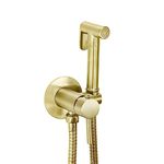Brushed Brass Douche Inc Handset, Flexi, Holder and Integrated Manual Valve